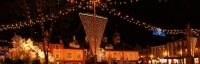 Carlisle city centre with Christmas lights